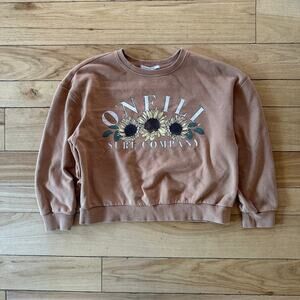 L Cropped O'Niell Sunflower Sweatshirt Surfer Skater